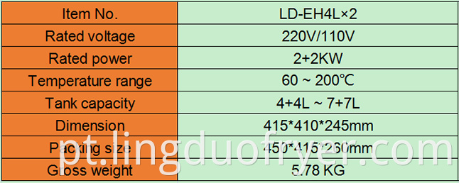 4l 4l Electric Fryer Product Details